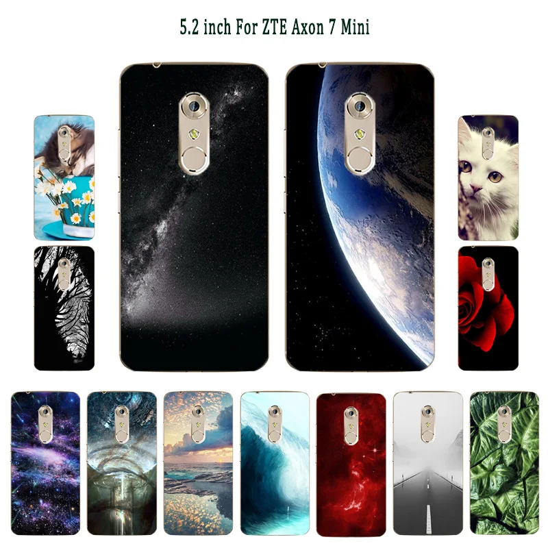 

Soft Silicon for ZTE Axon 7 Mini Phone Case Sleeping Painted Clear Slim 5.2" for ZTE 7Mini TPU Back Cover for Axon 7Mini