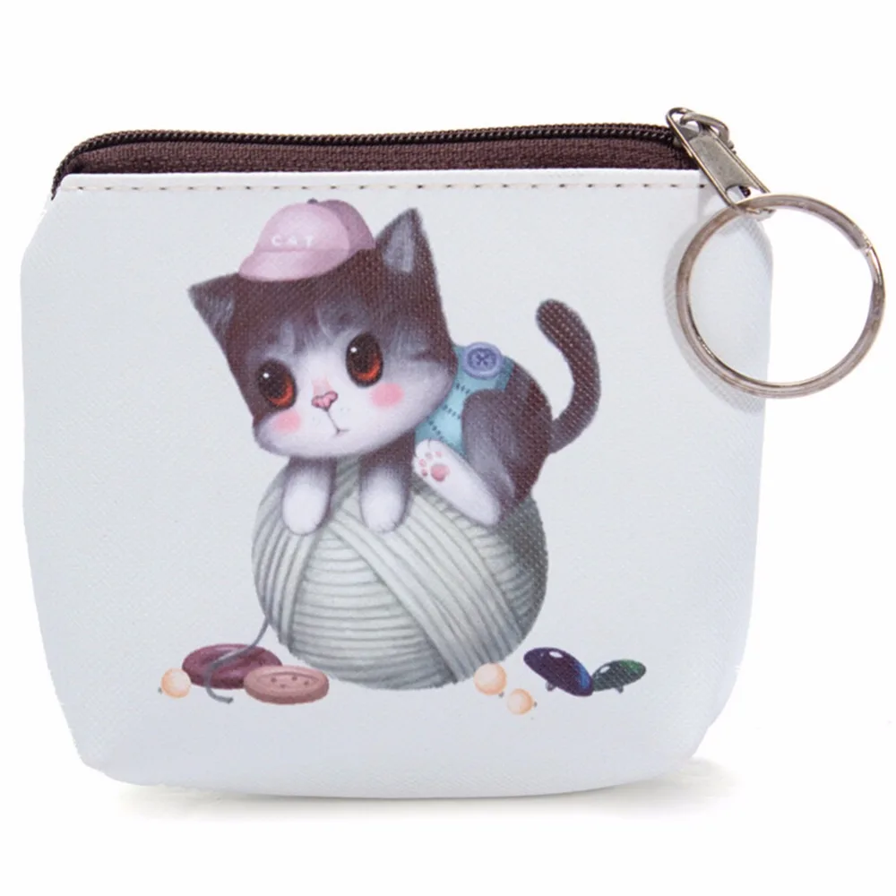 cat face coin purse