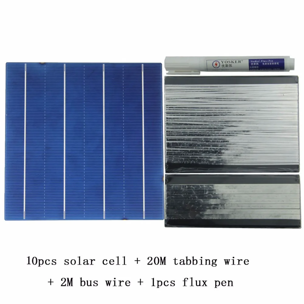 DIY Solar Panel Kit 10Pcs Polycrystall Solar Cell 6x6 With 