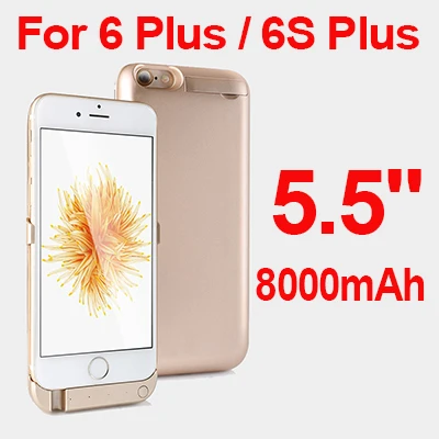 5000 мАч/8000 аккумулятор для телефона, мАч Зарядка чехол для iPhone 6 6s Plus Powerbank чехол аккумуляторная батарея чехол для iPhone 6 Plus - Цвет: 6 6s plus gold