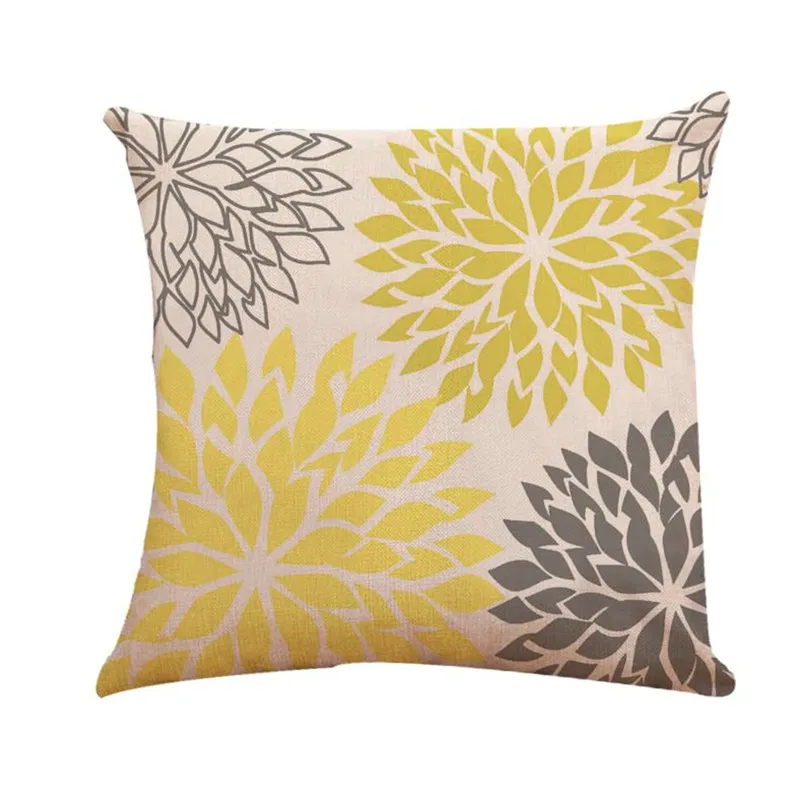 

Yellow Cotton Linen Pillow Case Linen Blend Decorative Cushion Sofa for Car Sofa Cushion Covesr Home Decorations 9111#