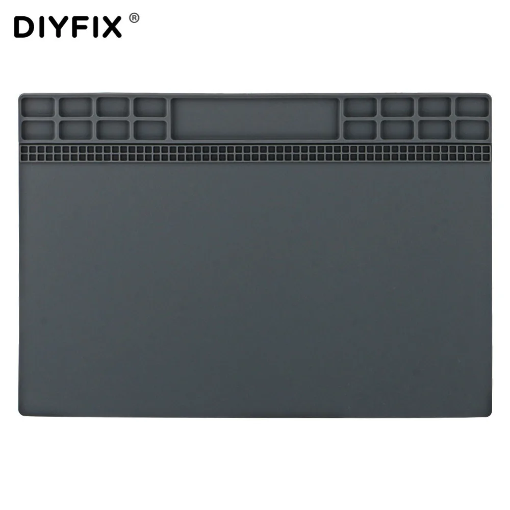 DIYFIX Soft Silicone Work Pad Heat Resistant Insulation Desk Hot Air Gun Station Mat Mobile Phone BGA PCB Soldering Repair Tool