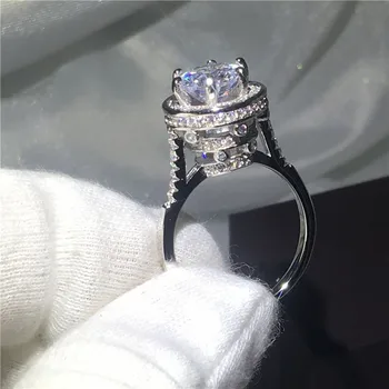 

solitaire ring 3ct AAAAA zircon Stone cz Engagement Wedding Band Rings for women men White gold filled 925 silver Bridal Jewelry