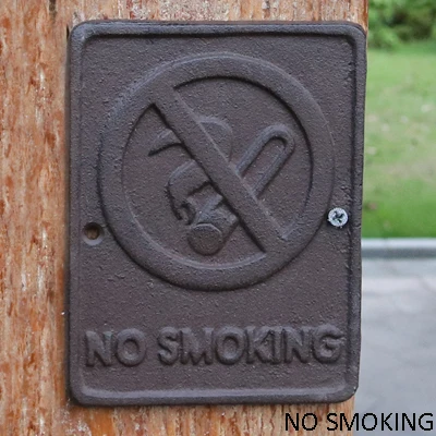 NO SMOKING Винтаж чугунный прямоугольник Женщины Мужчины wifi не курить Настенный декор знаки Бляшки - Цвет: NO SMOKING