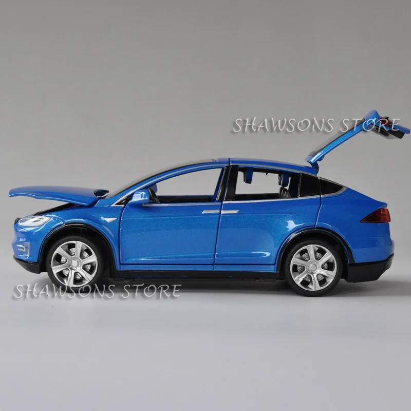 1:32 литая модель автомобиля игрушки Tesla модель X 90D Pulll назад Реплика w/звук и светильник