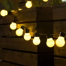 Thrisdar 6,5 M 30 светодиодный G50 Солнечная Глобус светодиодный строка Волшебная светлая гирлянда открытый миру гирлянда лампа вечерние Сад Свадьба Фея Строка