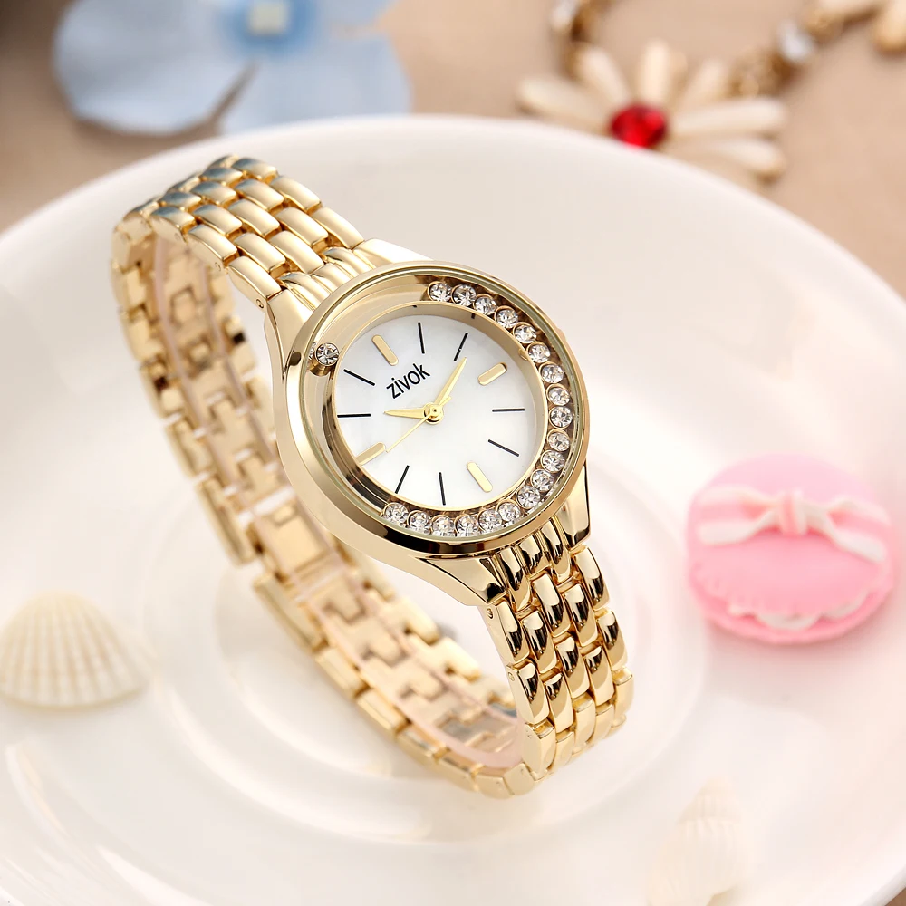 zivok Fashion Brand Gold Women Watches Bracelet Relogio Feminino Luxury Quartz Ladies Lovers Wrist Watch Clock Women Girls Gift