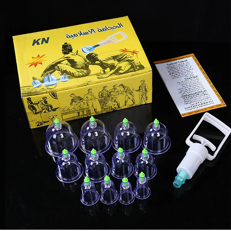 

12 Pcs Arabic Vacuum Cupping Massage Cans Massager Health Cupping Set Monitors Product Cans Opener Pull Vacuum Cupping Massage