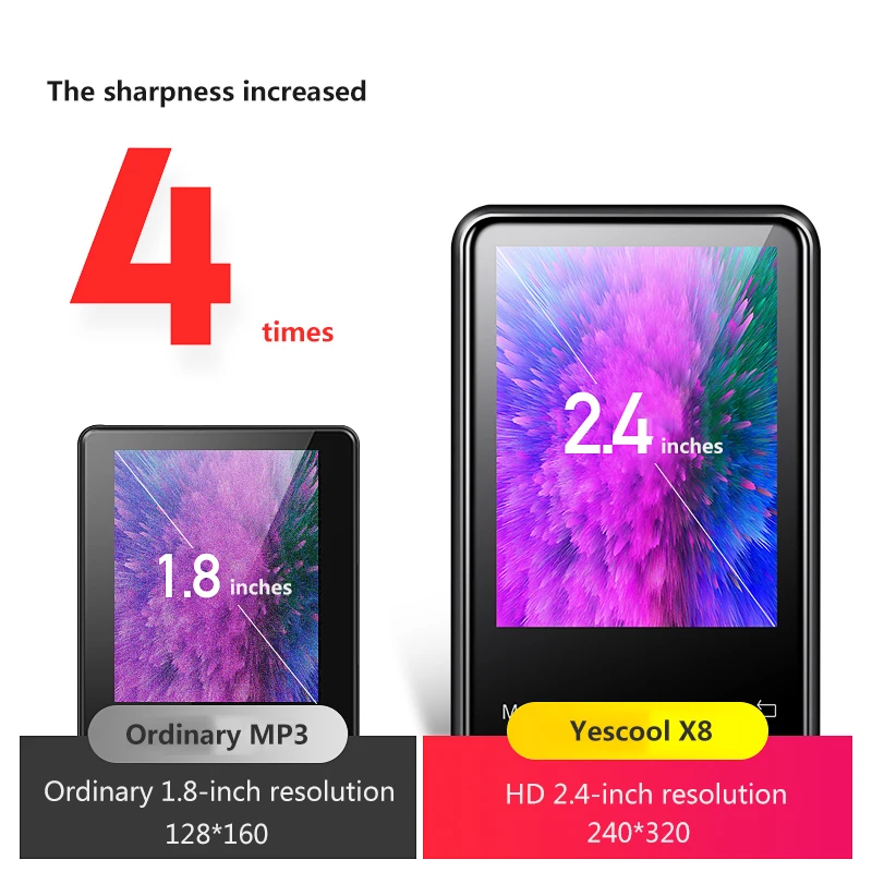 Yescool X8 metal touch screen MP4 Bluetooth music player for sports jogging supports voice recorder E-book reader picture viewer Yescool X8 metal touch screen MP4 Bluetooth music player for sports jogging supports voice recorder E-book reader picture viewer