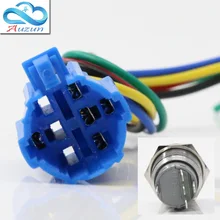 The 19 mm metal button switch base five terminals are not welded Line 20 cm long