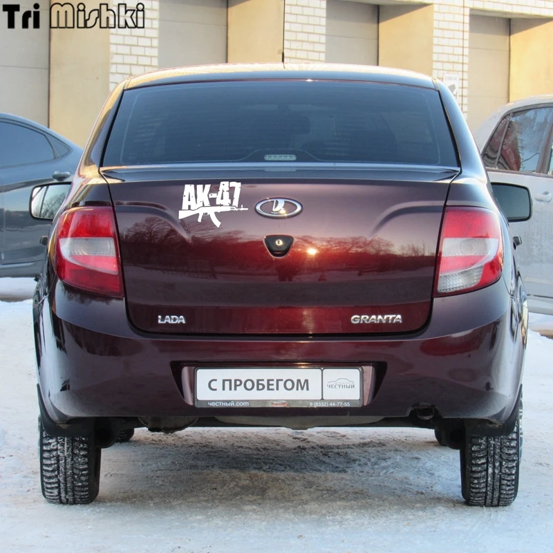 Tri Mishki HZX183 13.3*20см 1 4шт наклейки на авто AK 47 АК Автомат Калашникова машину наклейка