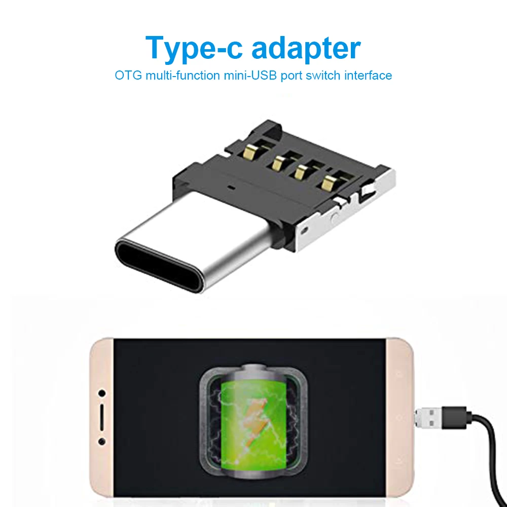 Кабель OTG type-C Micro USB общий usb type адаптер Телефон Android Мобильный данных микро конвертер OTG кабель C головкой Серебряный