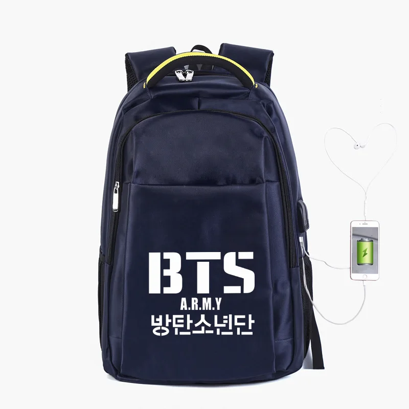 2019 BTS bulletproof Boy scouts рюкзак зарядка через usb разъем для наушников ноутбук большой холщовый рюкзак для путешествий школьные сумки