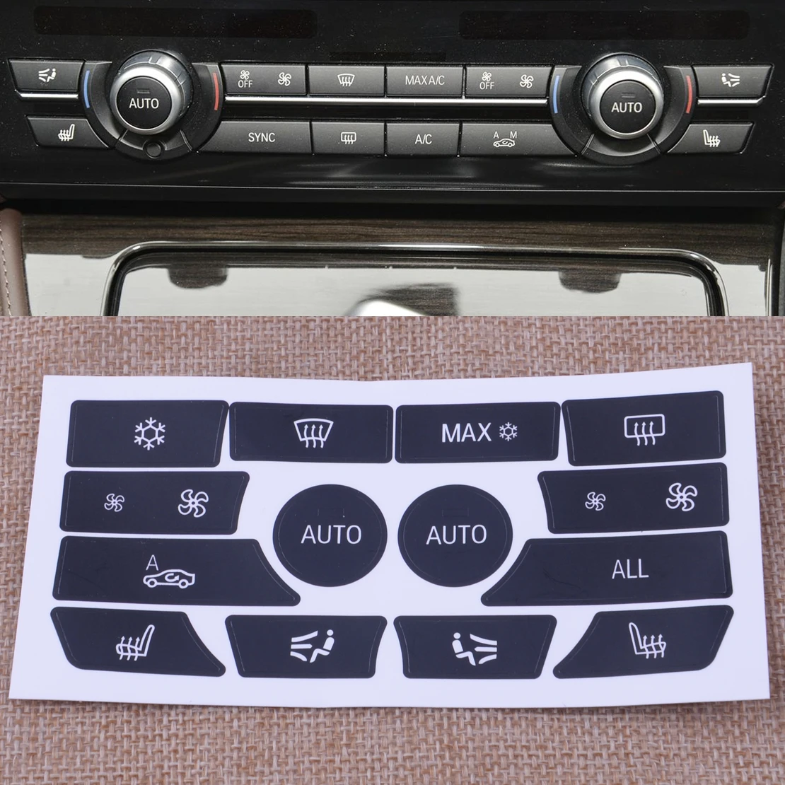 CITALL автомобиль AC тире климат-контроль панель Кнопка Ремонт Наклейка Комплект подходит для BMW 5 серии 2012 2013