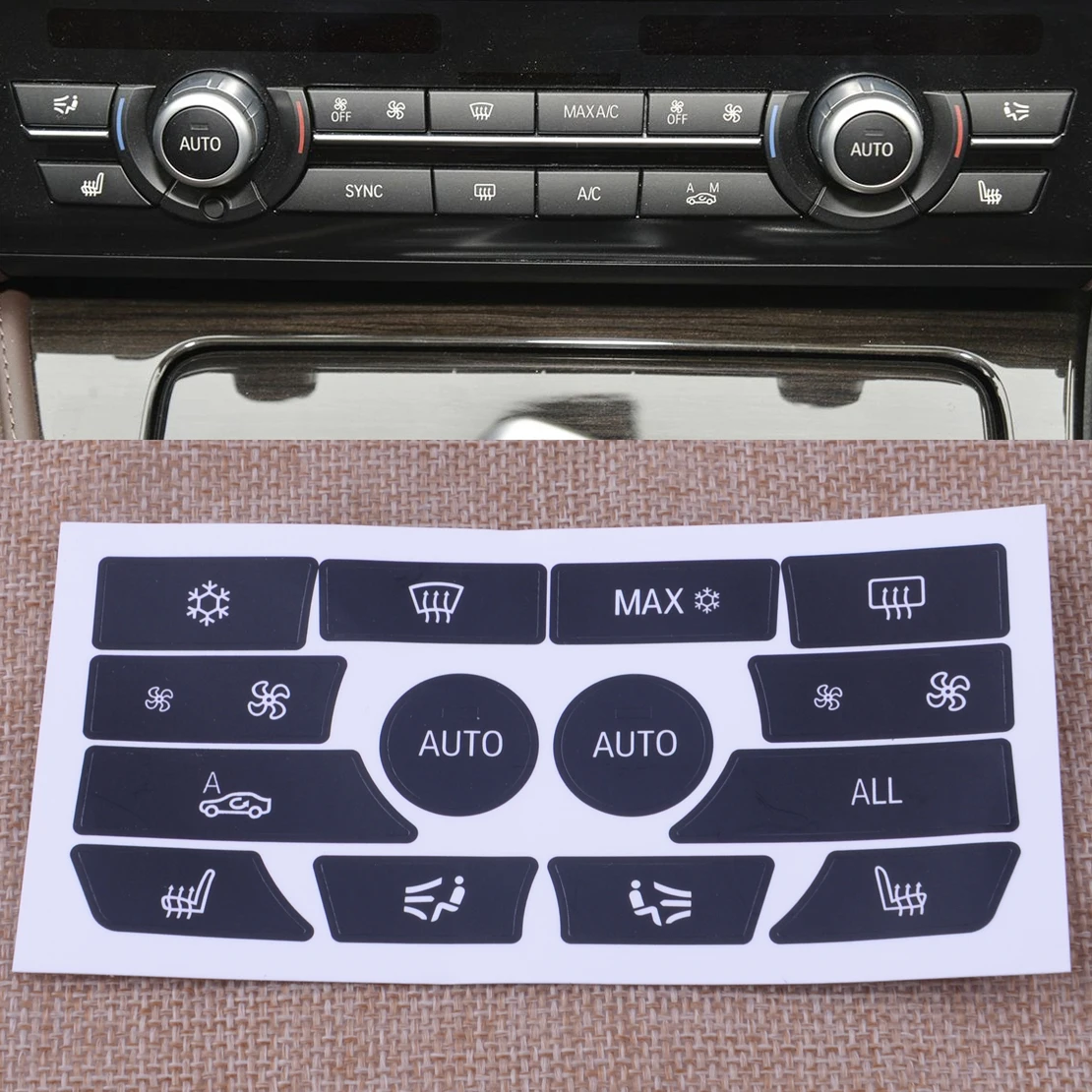 

CITALL Car AC Dash Climate Control Panel Button Repair Sticker Decal Kit Fit For BMW 5 Series 2012 2013 2014 2015 2016 2017 2018