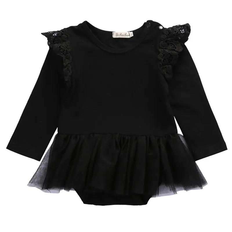 

2017 Spring Long Sleeve Newborn Toddler Baby Girls Cute Lovely Lace Mesh One-Piece Bodysuit Tutu Skirt Clothes Bodysuit Outfits