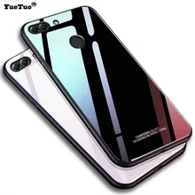 Yuetuo Роскошный Жесткий стеклянный зеркальный чехол для huawei y5 y6 prime y9 y7 pro силиконовый чехол для телефона