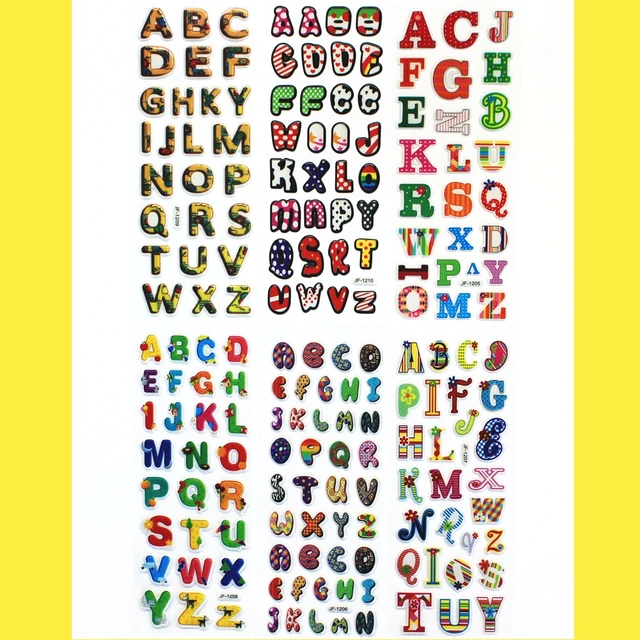 6 Sheets Scrapbooking Bubble Puffy Stickers Kawaii Letters Emoji 6 Sheets Scrapbooking Bubble Puffy Stickers Kawaii Letters Emoji