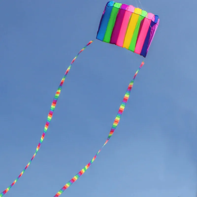 Красочные восемь отверстие парашют кайт With10m хвост одной линии кайт прочный хорошо открытый игрушка кайт для удовольствия подарок для