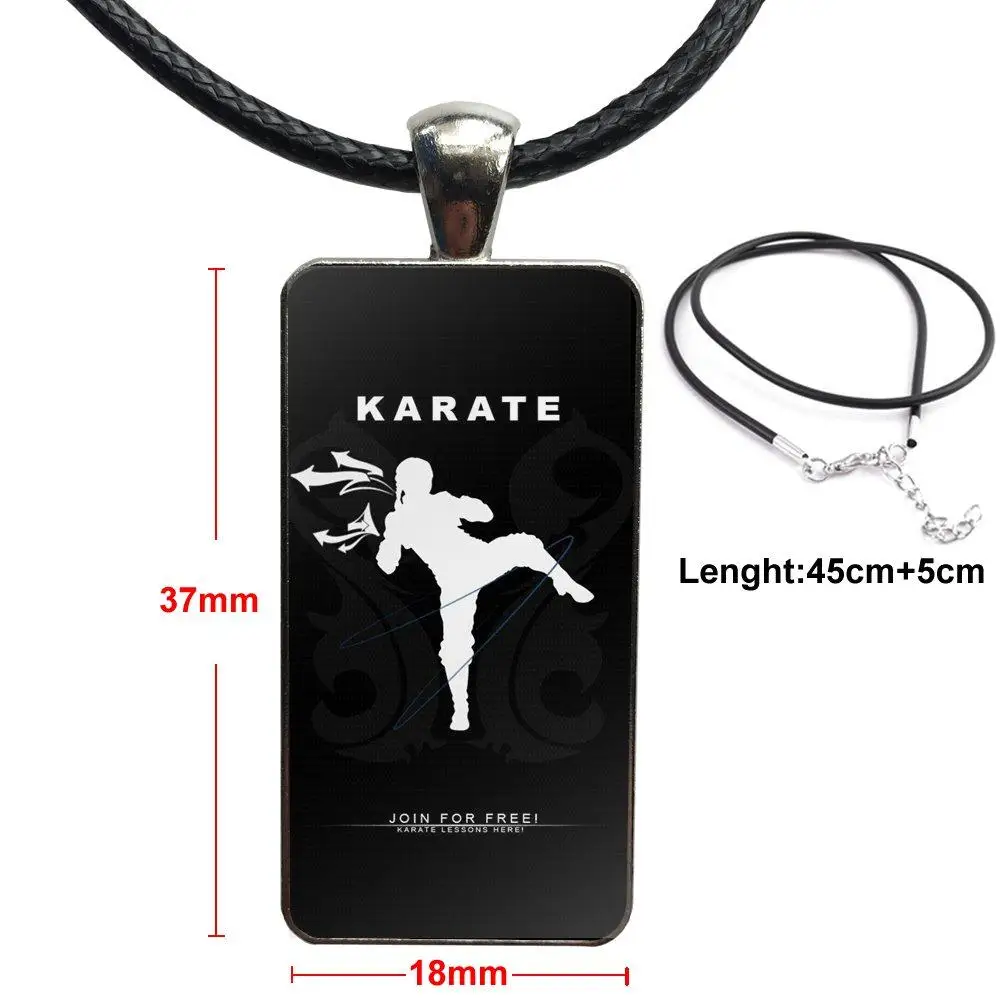 Простой Oyama Kyokushin каратэ ожерелье модная Длинная цепочка с прямоугольное ожерелье ювелирные изделия для детей - Окраска металла: as picture