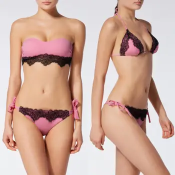 

Sexy Padded Bra Sets underwear Women Bandage Bandeau Push-up Triangle Brief Panties Bra Sets