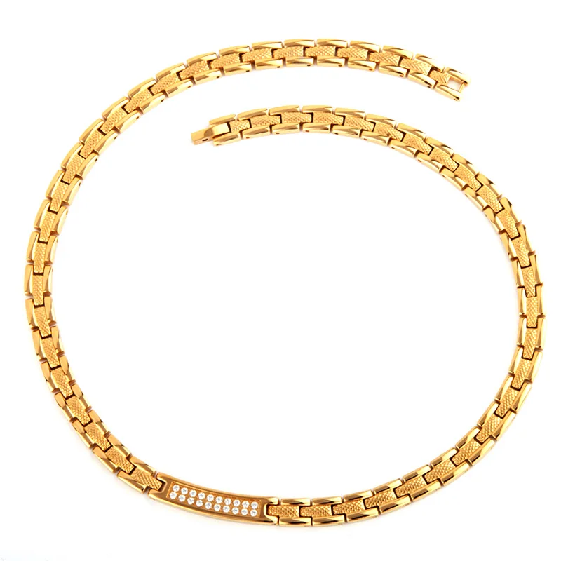 

Fashion popular with zircon 316 L stainless steel length 20 inches 5 in 1 Full Magnet ladies necklace