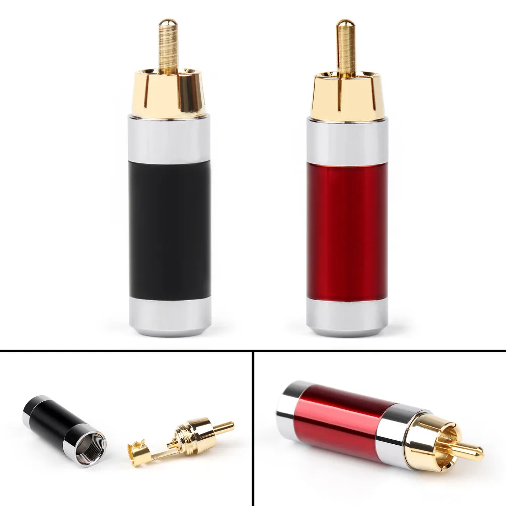 Buy RCA Assembly Jack 8mm Caliber Audio Rhodium plated Plug Adapter