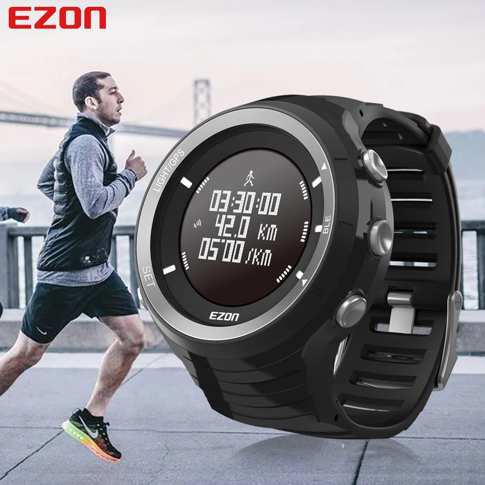 Ezon T033 Smart спортивный марафон Бег Часы Bluetooth 4.0 GPS шагомер сердечного ритма трек наручные альтиметр барометр