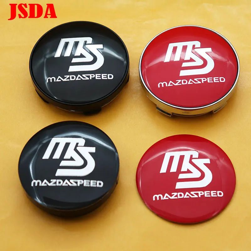 

4pcs 56mm 60mm MS Speed Car logo Wheel Center Cap rim Badge refit dust-proof covers Creative decoration emblem sticker styling