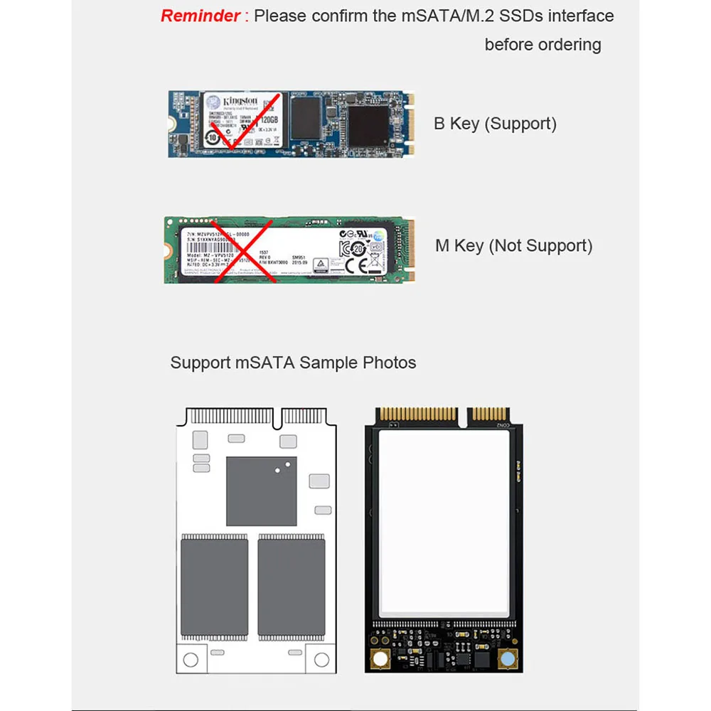 S107-RTK адаптер карты расширения все 2 в 1 mSATA-SATA NGFF (M.2) SATA III SATA3 конвертер твердотельные диск для настольных