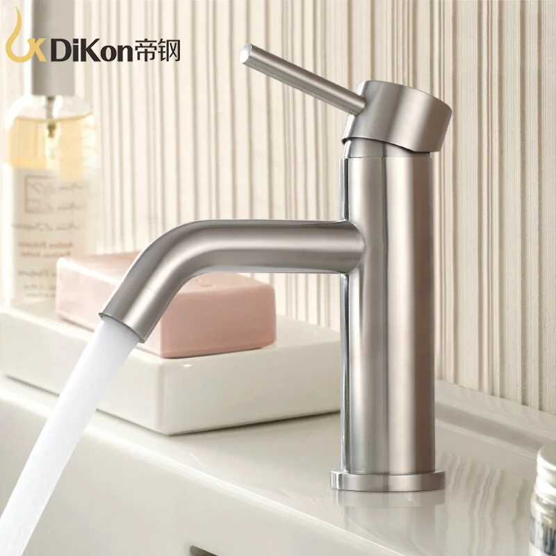 

DiKon LM01 Bathroom Basin Water Faucet Simple Style 304 Stainless Steel Mixer Tap Water Saver Spray Sink Water Faucets