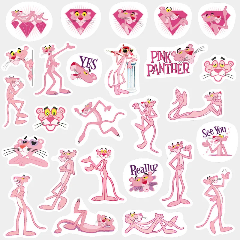 

Cute Kawaii Cartoon Animal Pink Panther Sticker Package Decorative Stationery Stickers Scrapbooking DIY Diary Album Scrapbook