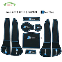 Car Gate Slot Mat For Audi A4L 2013-2016 S line Anti-slip Door Pad Rubber Cup Groove Mat Decoration Auto Interior Accessories