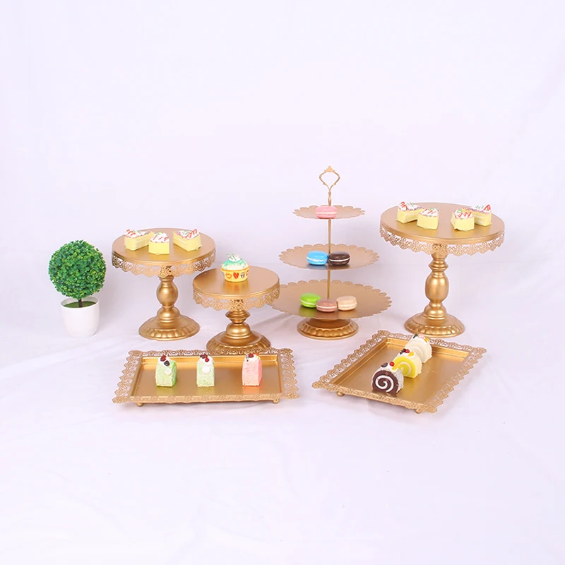 14-6 шт/набор Золотая зеркальная поверхность Свадебный десертный лоток стойка для кексов, пирожное-Корзиночка подставка для торта стол декоративное украшение для вечеринки