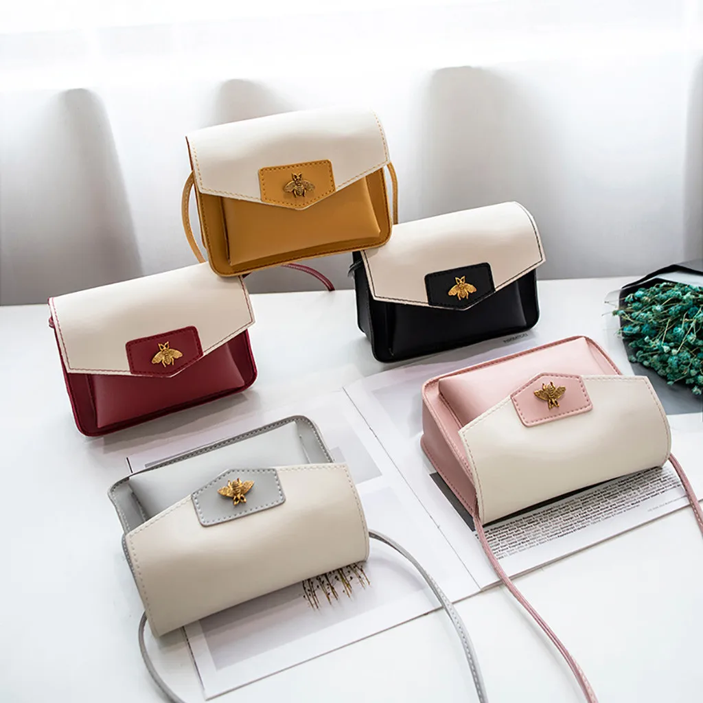 

women messenger bags torebka damska Women Contrast Laminated Single Shoulder Bag Messenger Bag trousse maquillage femme