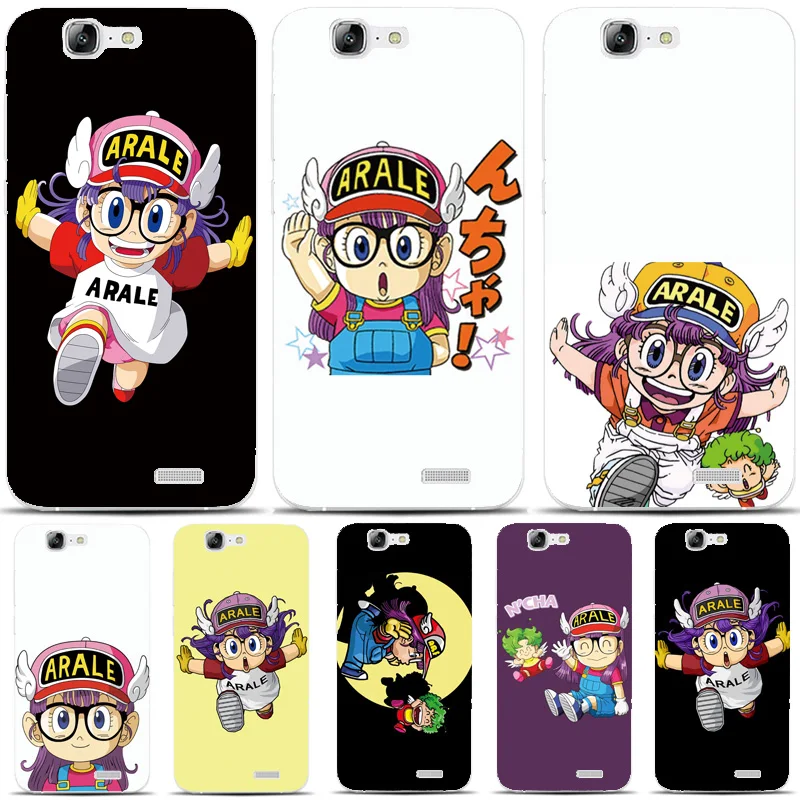 G35 arale милый мультфильм прозрачный жесткий тонкий кожи case обложка для huawei p 6 7 8 9 10 lite плюс honor 6 7 8 4c 4x G7