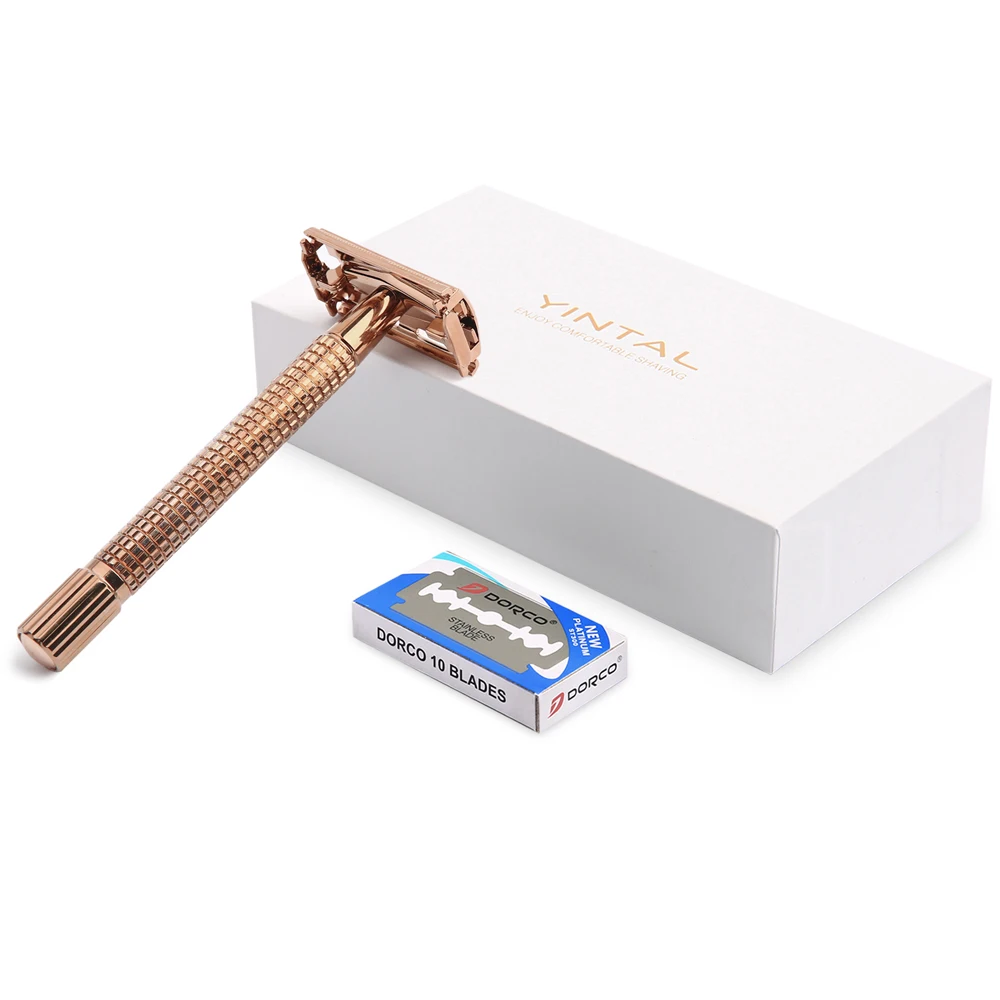 Butterfly Shaving Razor For Men Metal Brass Classic Safety Razor Travel
