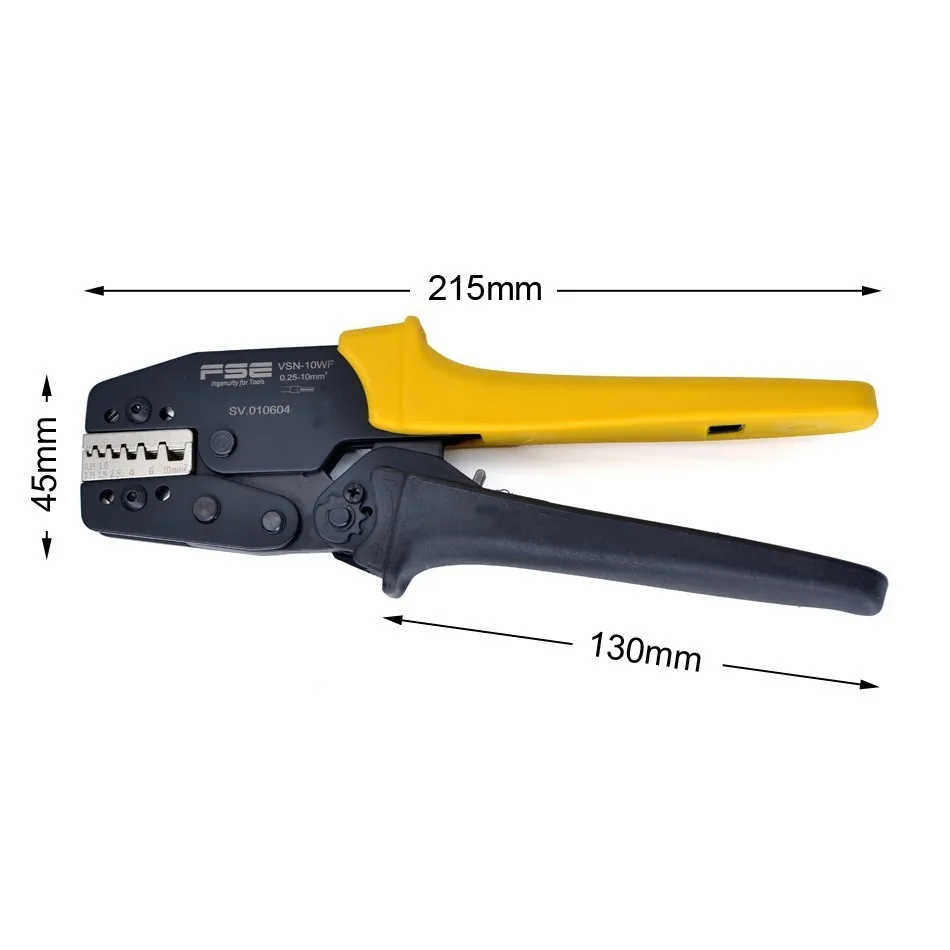 VSN-10WF-10 мм 23-7AWG высокое качество точность провода разъем обжимной щипцы для наращивания волос VE трубки Bootlace терминал инструмент 0,25 всн 10WF FSE - Цвет: VSN-10WF
