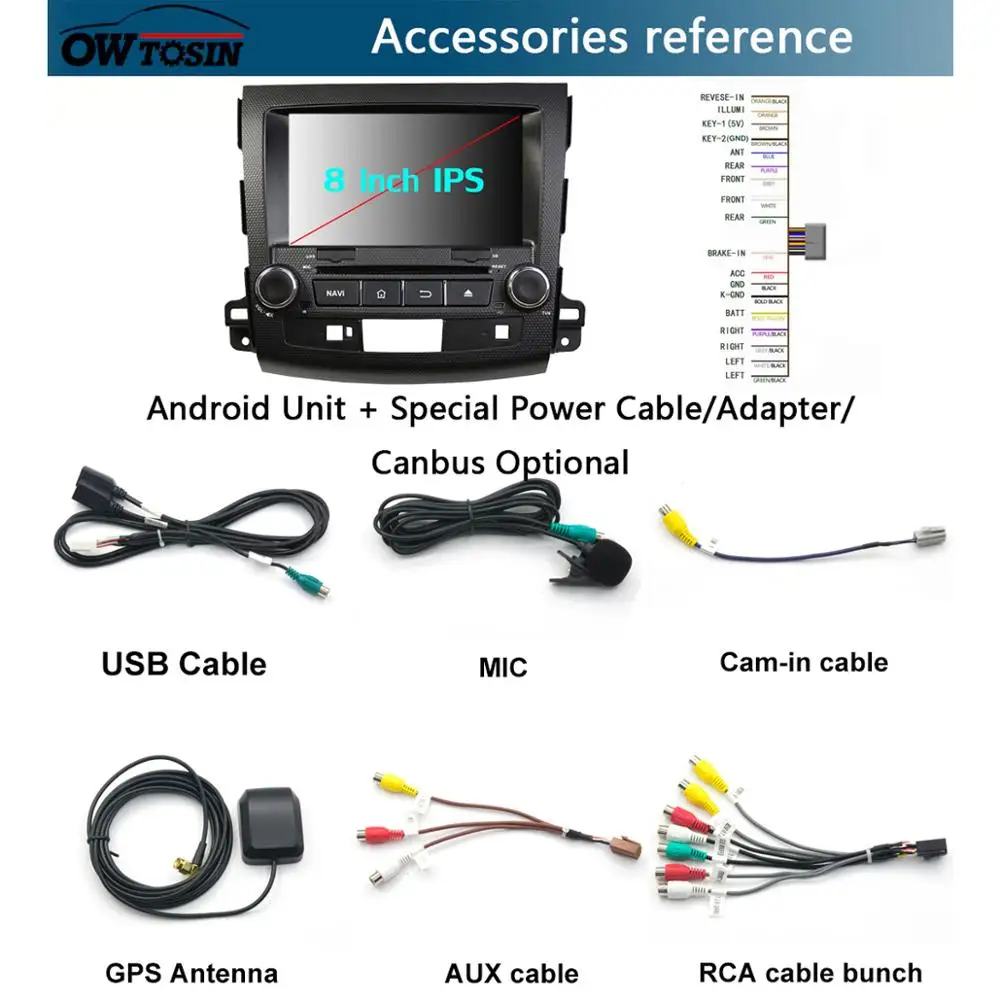 Автомобильный DVD проигрыватель 8 дюймов IPS ядер 4 Гб ОЗУ + 64 ПЗУ Android 9 0 GPS навигатор