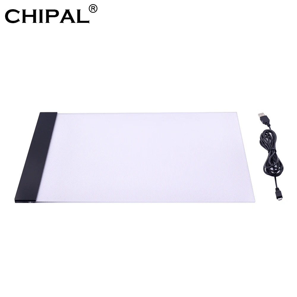 

CHIPAL A4 LED Digital Tablet Drawing Panel Copy Board Light Pad Panel Copyboard Graphic Art Painting Table Pad + USB Cable