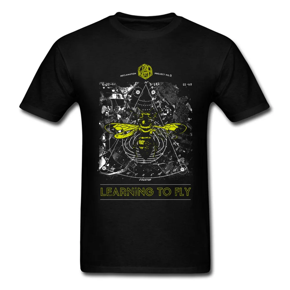 Learning to Fly 100% Cotton Boy Short Sleeve T Shirt Printed On Summer Autumn T-shirts Normal Tops T Shirt Hip Hop Round Neck Learning to Fly black