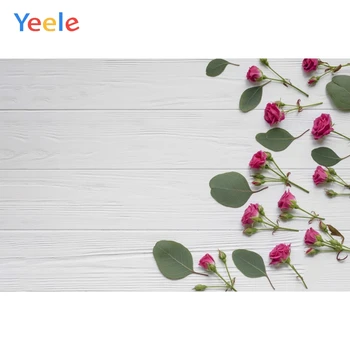 

Yeele White Wooden Board Plank Small Flowers Portrait Photography Backgrounds Customized Photographic Backdrops for Photo Studio