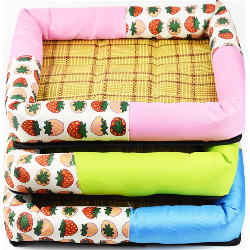 DSOFT Pet Dog Summer House Small Large Dog Bed Strawberry Cushion
