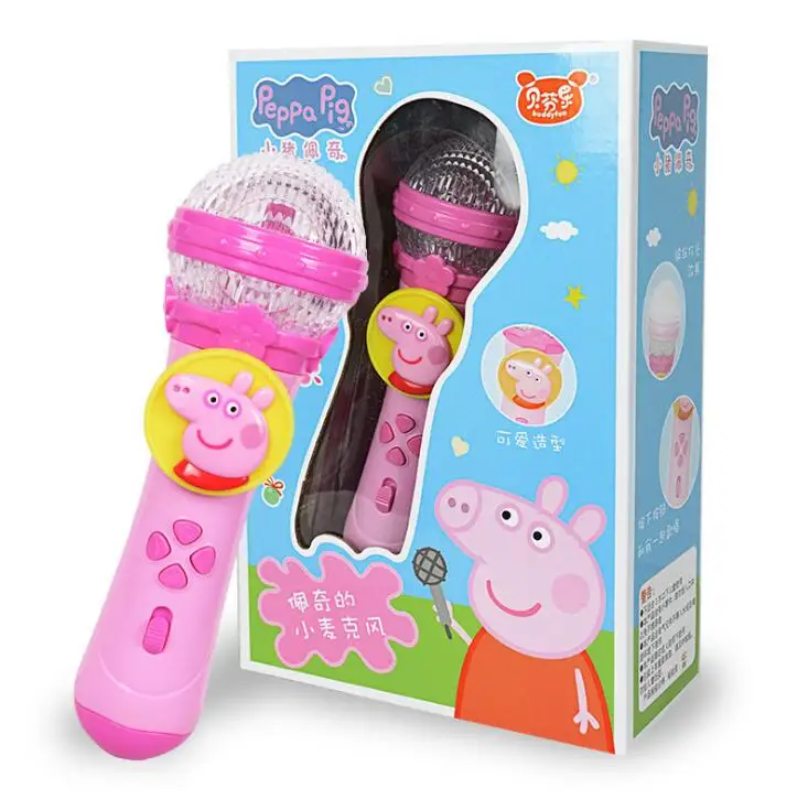 Подлинная Свинка Пеппа сцена имитация Peppa свинка микрофон фигурка peppa Джордж детская игрушка на день рождения подарок со светом и звуком Горячая