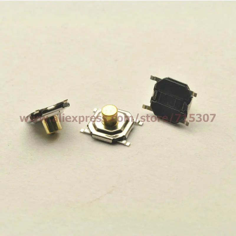 

PHISCALE 20pcs 4*4*3.0/4x4x3.0MM touch button switch waterproof copper head smd 4pin