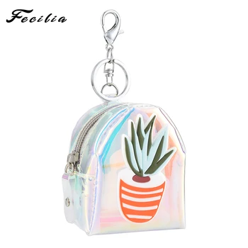 

Fecilia Laser Cartoon Cute Coin Purses Creative Cactus Purse Kid Small Bag Bright Colored Bags Mini Women Wallet Key Holder Bag