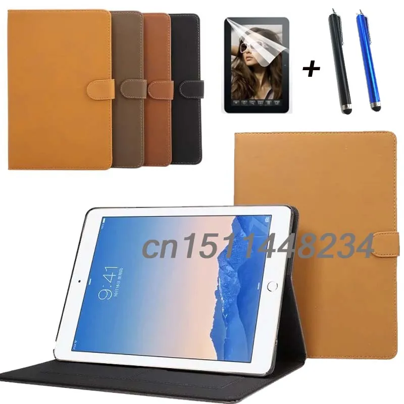 

Hot sale Luxury retro PU Leather case cover For ipad air 3 stand smart cover for ipad pro 9.7" Wake Up/Sleep Function+film+pen