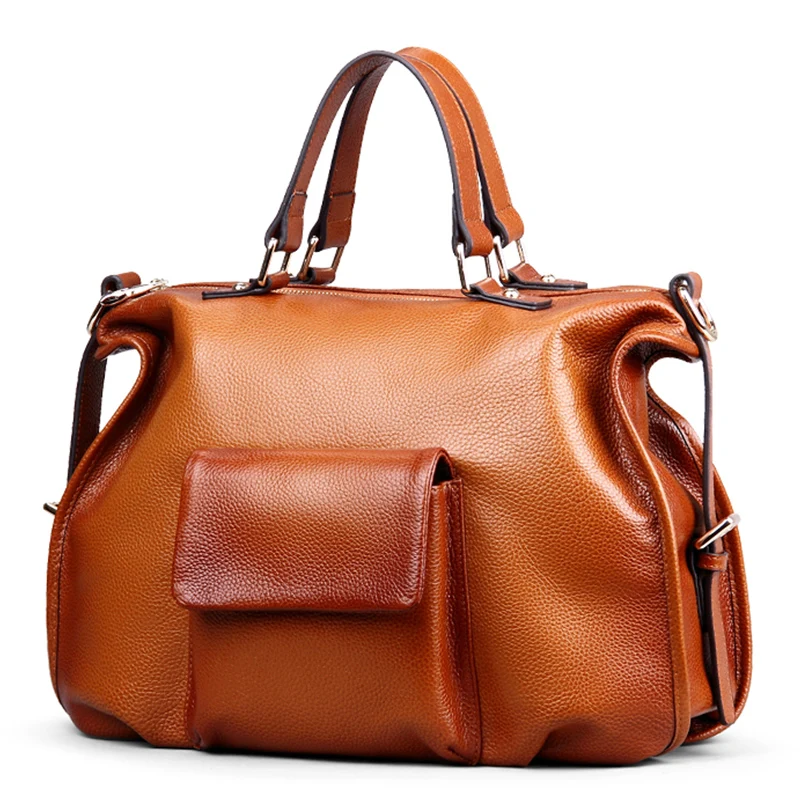 

Accept private label Custom logo wholesale drop shipping New 2019 Brand Genuine Leather High Quality Cowhide Women Shoulder Bag