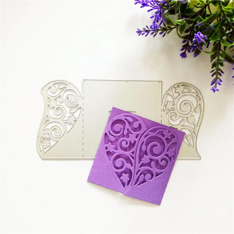  Wedding Invitation Envelope Heart Frame Metal Cutting Dies Decorative DIY Scrapbooking Steel Craft  - 32966344640