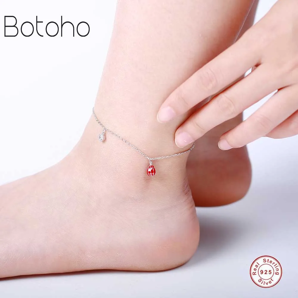

Foot accessories 100% 925 sterling silver ladies silver ankle bracelet silver chain anklet jewelry bracelet Chain on the leg